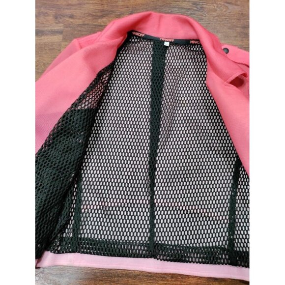 Rebecca Minkoff Long Sleeve Notch Lapel Collared Moto Jacket Pink Ombre Size M - Picture 8 of 16